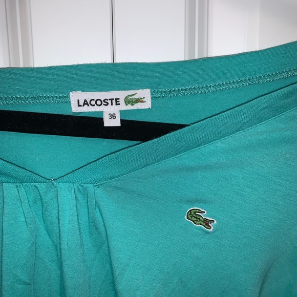 Lacoste T-shirt with Ruched V-neck - Picture 3 of 5